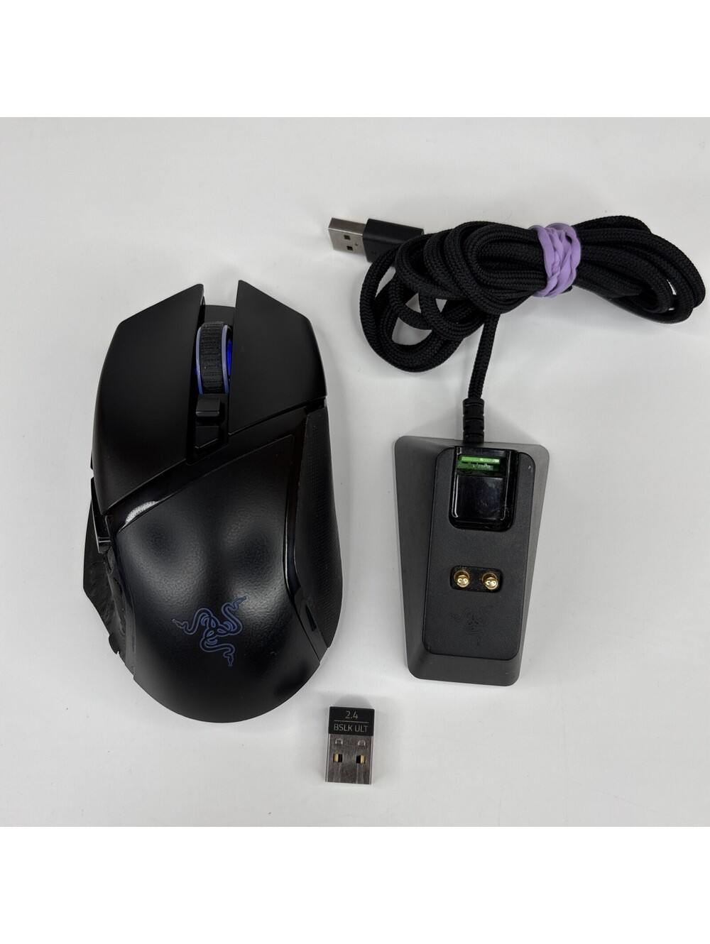 Razer Black 20K DPI RC30-031701 Wireless Gaming Mouse W/ Dongle & Charging Dock